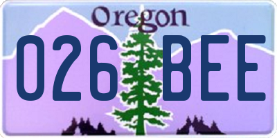 OR license plate 026BEE