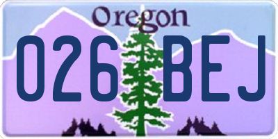 OR license plate 026BEJ