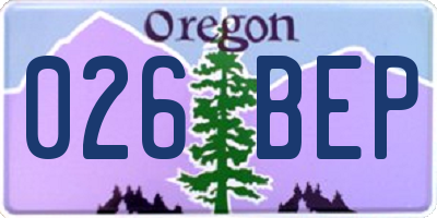 OR license plate 026BEP