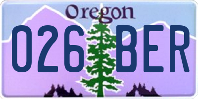 OR license plate 026BER