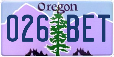 OR license plate 026BET