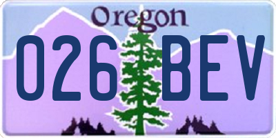OR license plate 026BEV