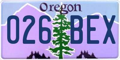OR license plate 026BEX