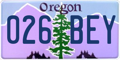 OR license plate 026BEY