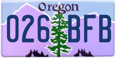 OR license plate 026BFB