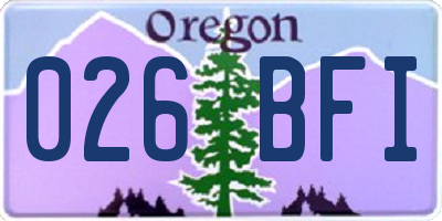 OR license plate 026BFI