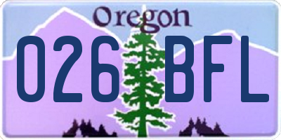 OR license plate 026BFL