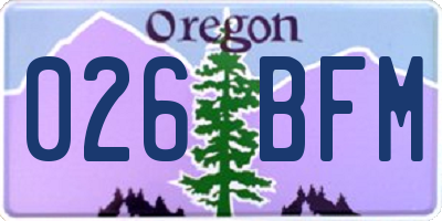OR license plate 026BFM