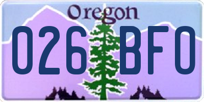 OR license plate 026BFO