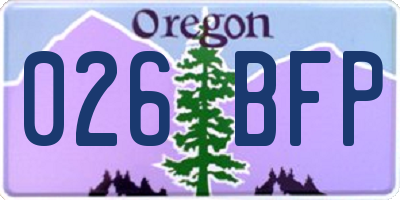 OR license plate 026BFP