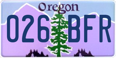 OR license plate 026BFR
