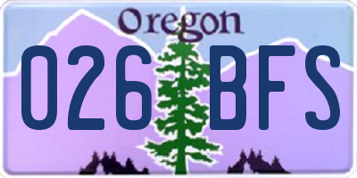 OR license plate 026BFS