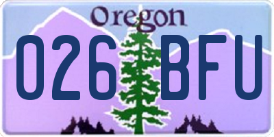 OR license plate 026BFU