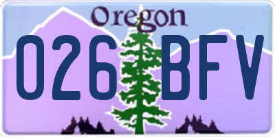OR license plate 026BFV