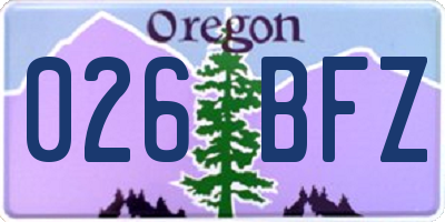 OR license plate 026BFZ