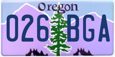 OR license plate 026BGA