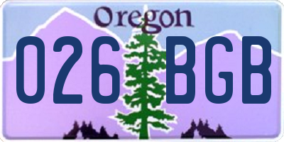 OR license plate 026BGB