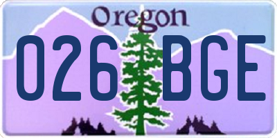 OR license plate 026BGE