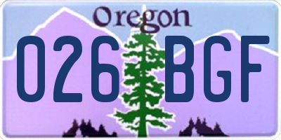 OR license plate 026BGF