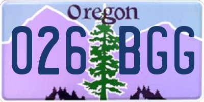 OR license plate 026BGG