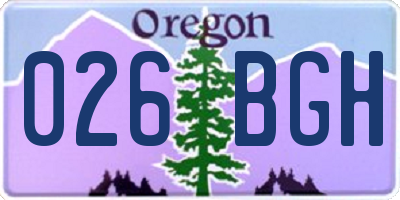 OR license plate 026BGH