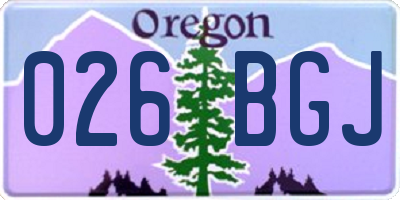 OR license plate 026BGJ