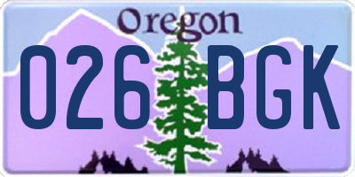 OR license plate 026BGK