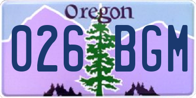 OR license plate 026BGM