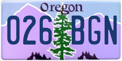 OR license plate 026BGN