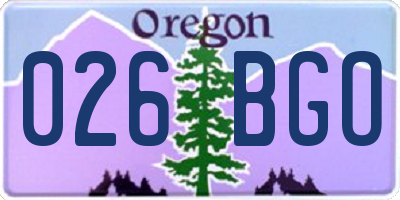 OR license plate 026BGO