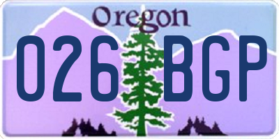 OR license plate 026BGP