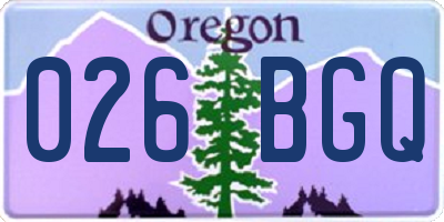 OR license plate 026BGQ