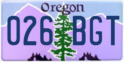 OR license plate 026BGT