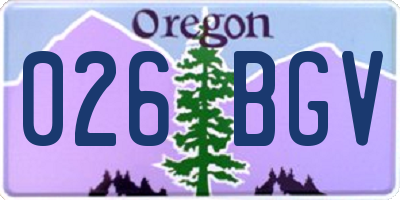 OR license plate 026BGV