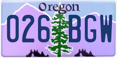 OR license plate 026BGW