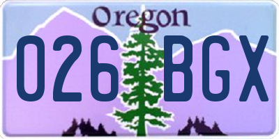 OR license plate 026BGX