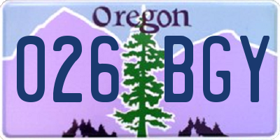 OR license plate 026BGY