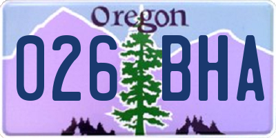 OR license plate 026BHA