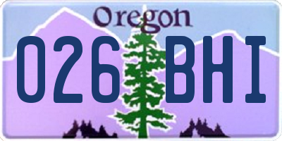 OR license plate 026BHI
