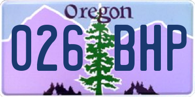 OR license plate 026BHP