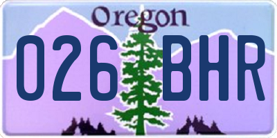 OR license plate 026BHR