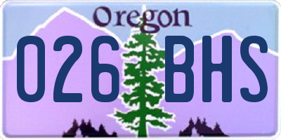 OR license plate 026BHS