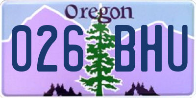 OR license plate 026BHU