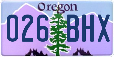 OR license plate 026BHX
