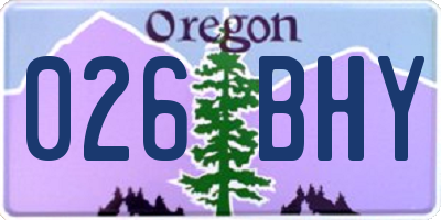 OR license plate 026BHY