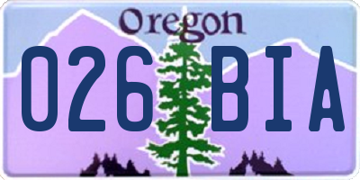OR license plate 026BIA