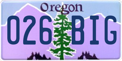 OR license plate 026BIG