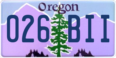 OR license plate 026BII