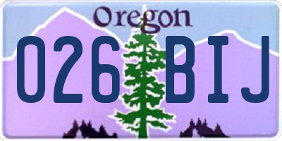 OR license plate 026BIJ