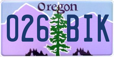OR license plate 026BIK